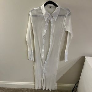 MAXI BUTTONED DOWN PLISSE DRESS